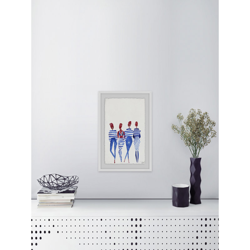 «Blue Stripes» - impression encadrée, H 12 po x l 8 po x P 1,5 po