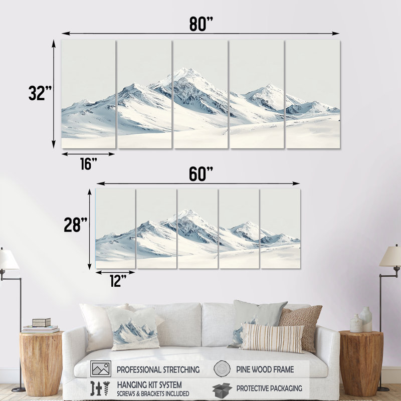 Hiver III - Alaska Wall A- III Art - ensemble de décorations murales modernes, H 28 po x l 60 po, 5