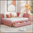 Full Size Linen Upholstered Daybed with 2 Storage Drawers, No Box Spring Needed, Ideal for Modern and Functional Living-1955329386