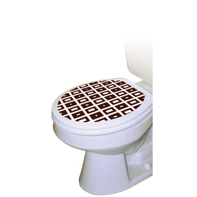 Geometric Wallpaper Blocks Toilet Seat Decal – Toilet Tattoos Modern Static Cling Vinyl Lid Cover 