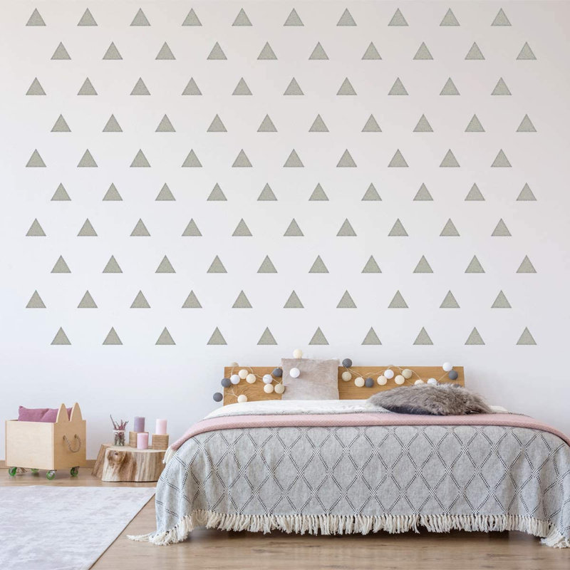 Abstract Non-Wall Damaging Wall Decal, Silver, 3.5" H x 4" W x 0.6" D