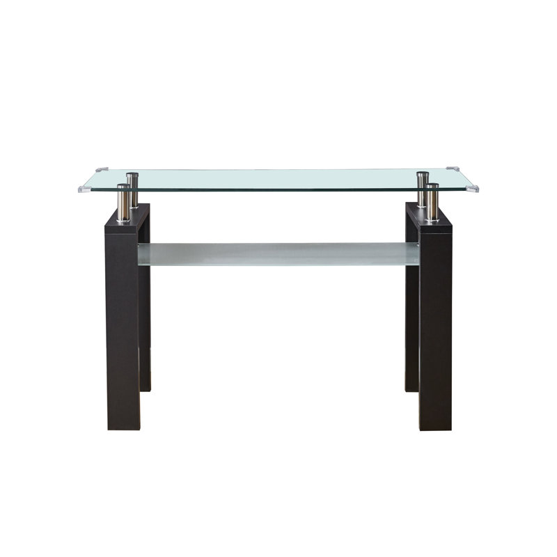 Black MDF Console Table,Entryway table,Hoyer table with Tabletempered glass table top, Black