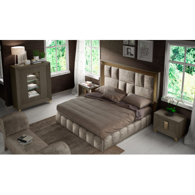 Annalya 4 Piece Upholstered Velvet Bedroom Set