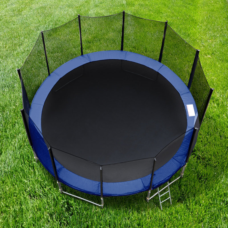 Trampoline Pad With Opening, 0.8" Thick Foam, Replacement Safety Spring Cover, Extra Storage Bag, Blue, 13'