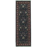 Hand-Knotted High-Quality Navy and Wine Runner