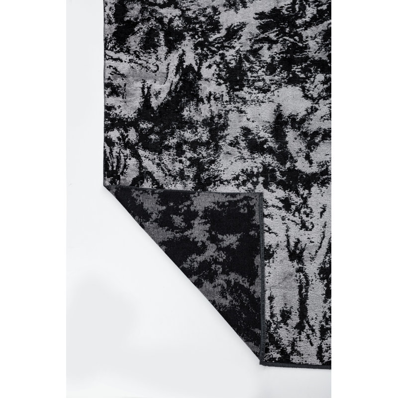 Rapture Black Gray Luxury Area Rug, Rectangle 7'10" x 9'10"