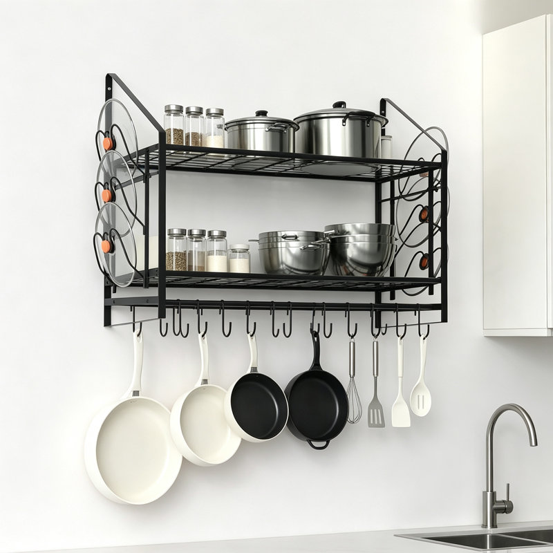 Steel Rectangle Wall Mounted Pot Rack