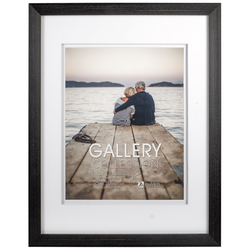 Wood Matte Picture Frame with Mat, Black