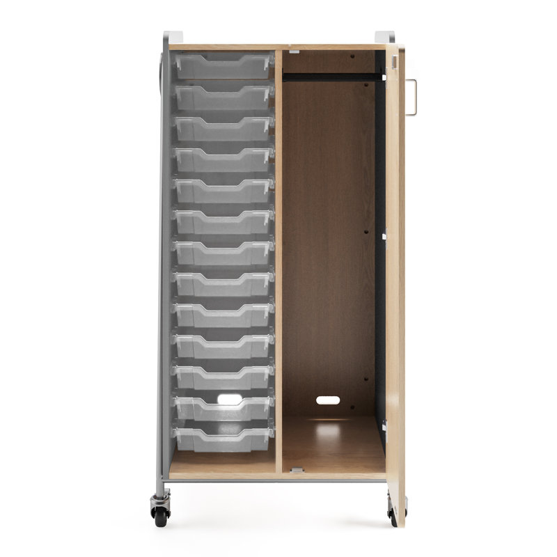 Casier 14 compartiments avec bacs Whiffle, gris