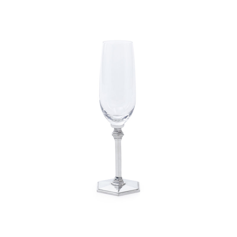 St. Anton Champagne Flute on Pewter Stem