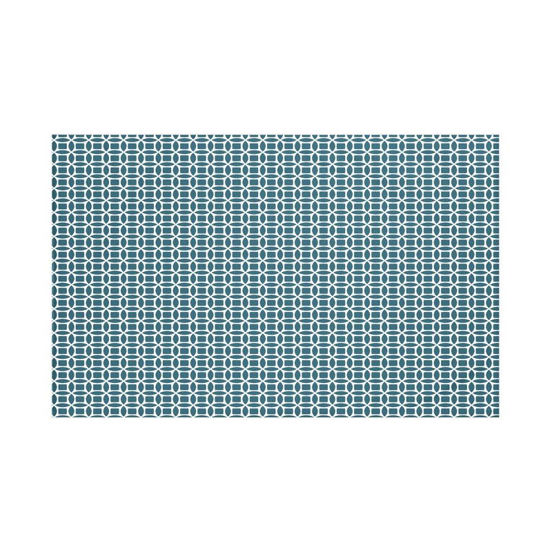Jeté polaire Retro Funk, L 50 po x l 60 po, Mer profonde (blanc cassé / bleu sarcelle)