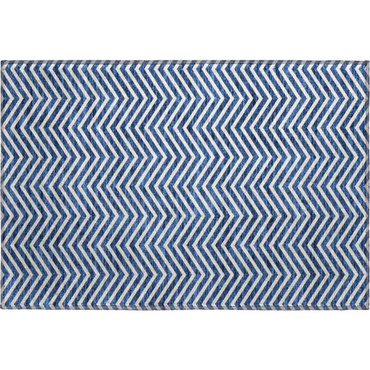 Premium Machine Washable Prisco Blue Rug