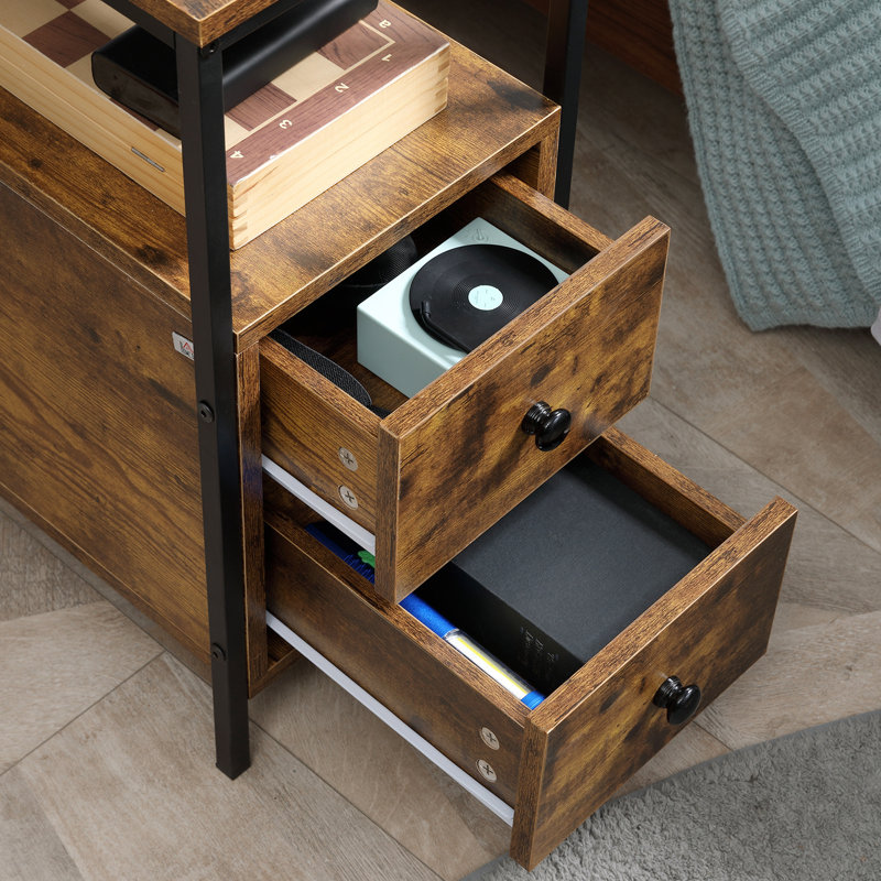 Bubba Narrow Side Table with Storage