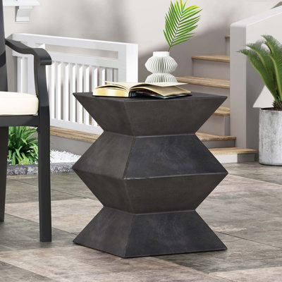 Modern Lightweight Concrete Side Table with Geometric Design