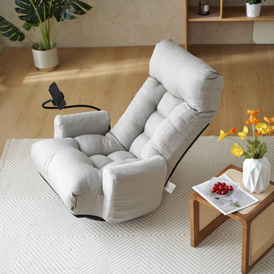 Chaise réglable avec rotation à 360 °, structure en métal gris, siège moelleux pour un moment de détente et de détente en métal, siège, siège à ressort intégré