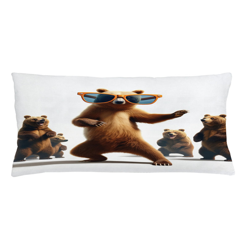 Funny Bear Pillow Cover, 16"H x 36"W, Rectangle