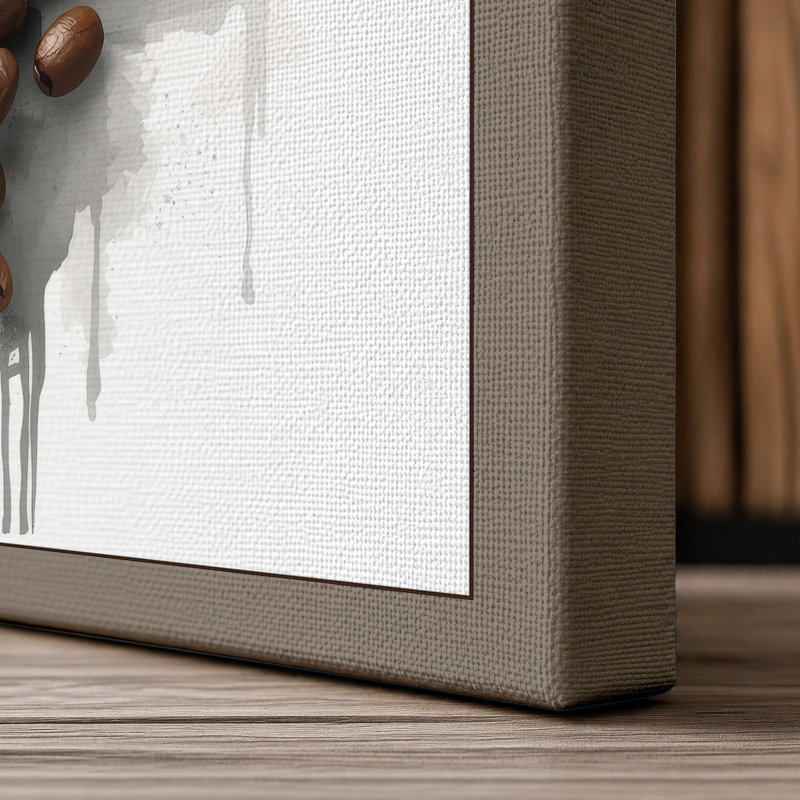 Coffee in Motion Modern - Wrapped Canvas, 30x20 - 76.2 x 50.8 cm, Taupe Border
