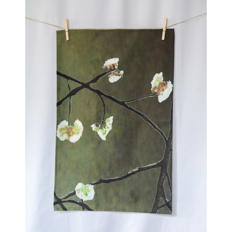 Cotton Floral Waffle Tea Towel