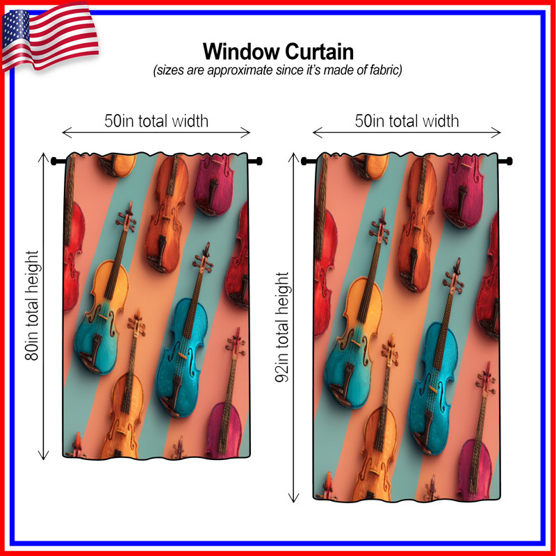 Rideaux, voilages et rideaux occultant Violins, Blocage, 50" x 80" - 1 Panel