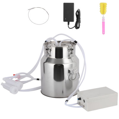 Machine à traire de chèvre 20L 2026 mise à niveau, machine à traire électrique à aspiration par pulsation réglable en continu, machine à traire portative Livstock avec seau en acier inoxydable