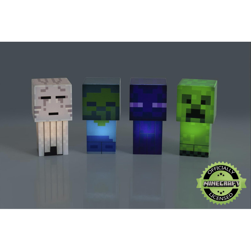 Minecraft Mini Mob 4-Piece Figure Mood Light Set | Battery Operated Choturam 3"