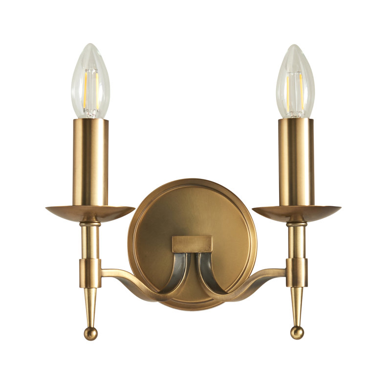 Emperador Candle Wall Light, Antique Brass