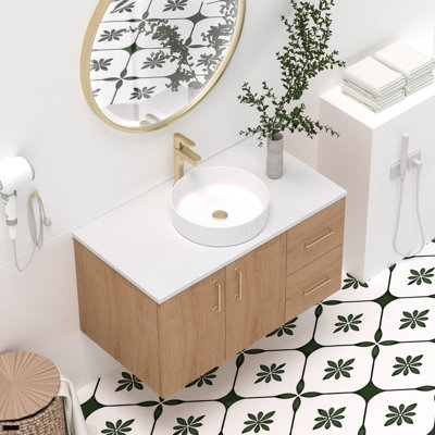 Meuble-lavabo flottant simple 36 po avec lavabo