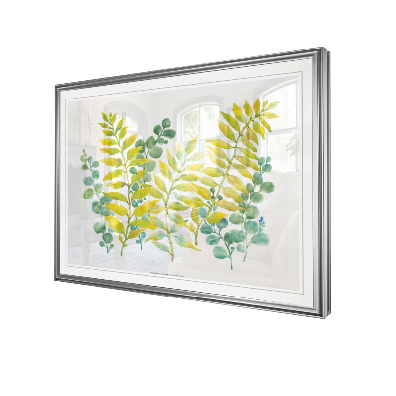 « mixed greens ii », reproduction, H 22 po x l 30 po x P 1,5 po, Cadre argenté