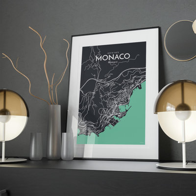Monaco City Map In Dream - No Frame Print