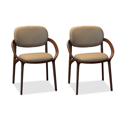 Chaise avec accoudoirs à dossier solide 24,41 po (ensemble de 2)