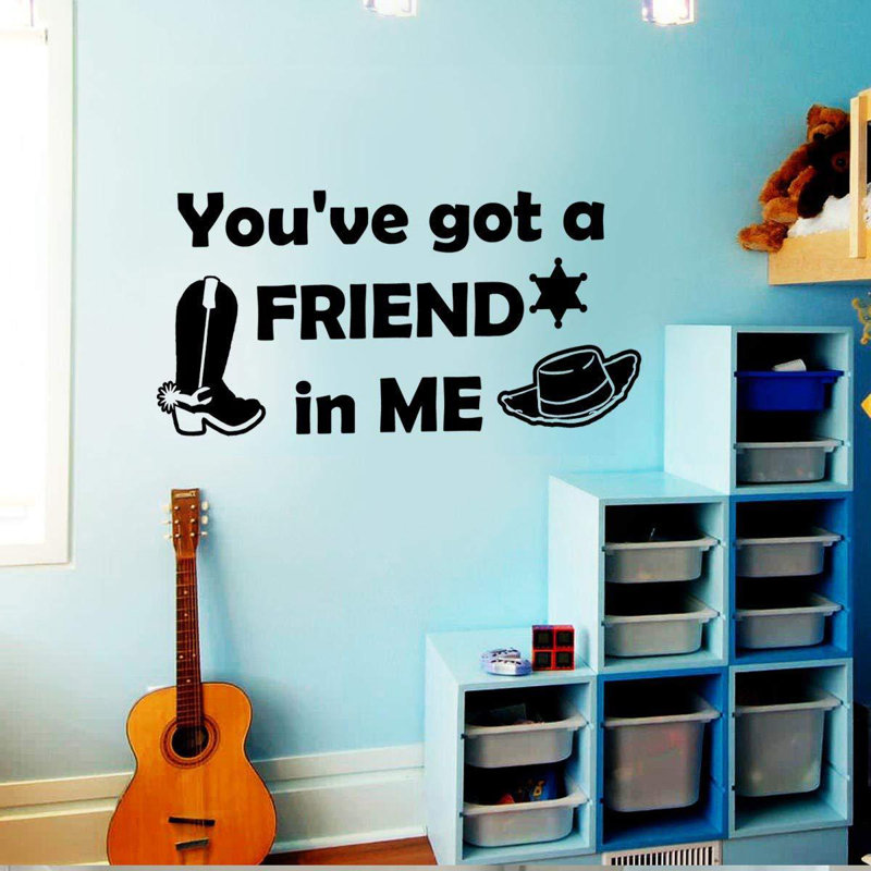 Décalcomanie murale "you you gota friend", Noir