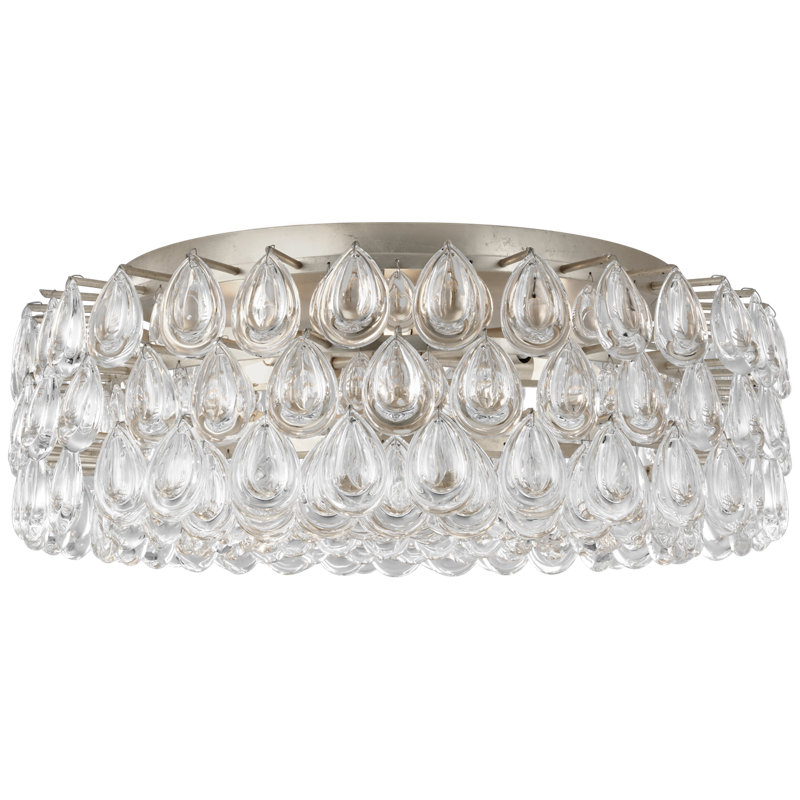 AERIN Liscia Large Flush Mount, Burnished Silver Leaf
