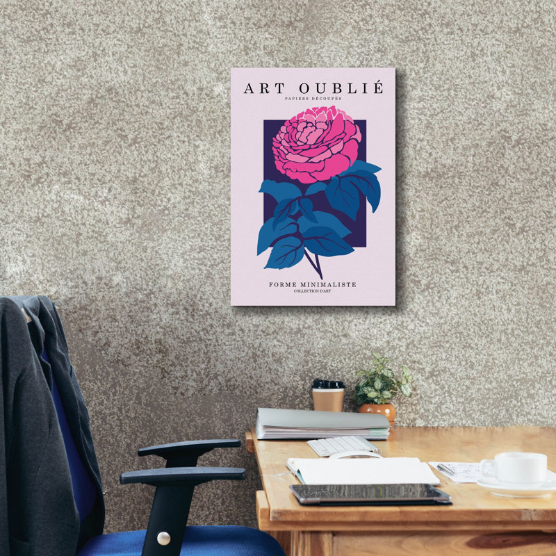 Art mural en toile Trinx «Fuchsia Peony» par Design Fabrikken, 26 po x 40 po, H 26 po x l 18 po x P 0,75 po