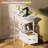 Narrow Side Table, End Table with Charging Station Bed Side Table Small Side Table Nightstand White