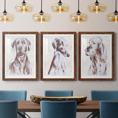 Chien assis I Premium encadré mat - prêt à être accroché