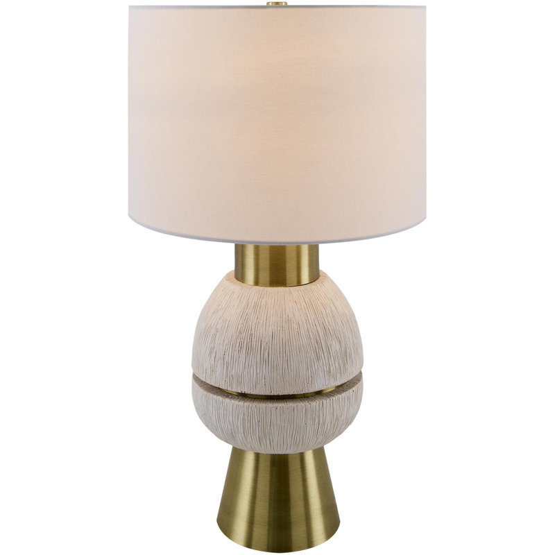 Kelemen Table Lamp, White Wash/Gold