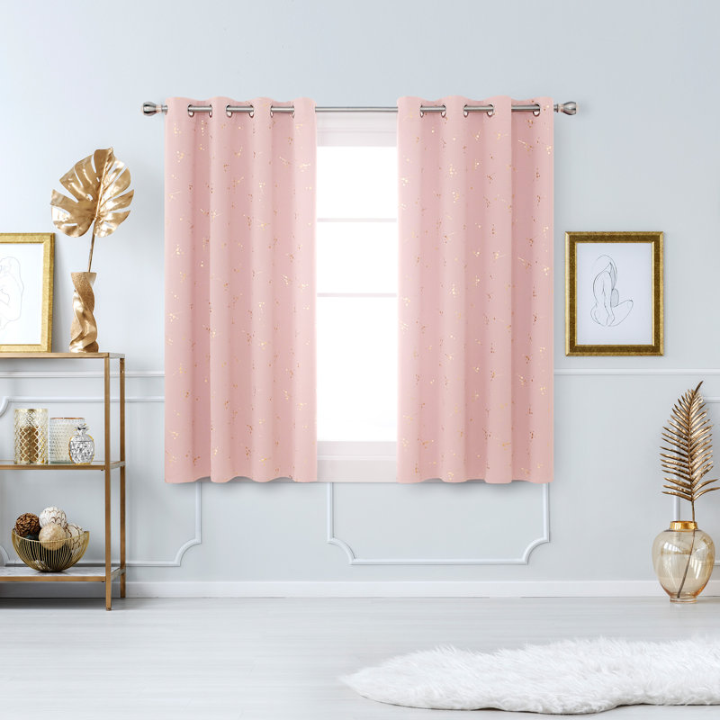 Bertie Room Darkening Thermal Curtains, Width 132 x Drop 160 cm, Coral Pink