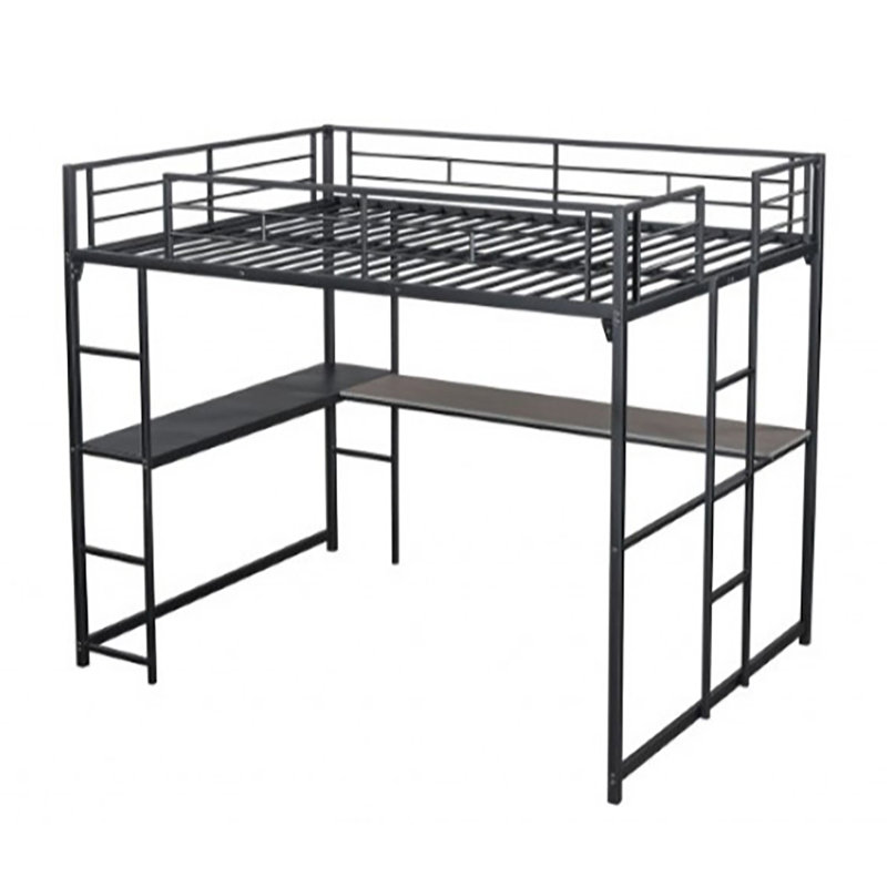 Lit mezzanine double Thegs, Noir