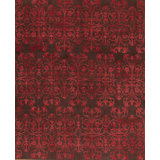 Modern Tibet Hand Knotted Area Rug in Red