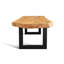 Oak Rectangular Wood Top Dining Table with Steel Base