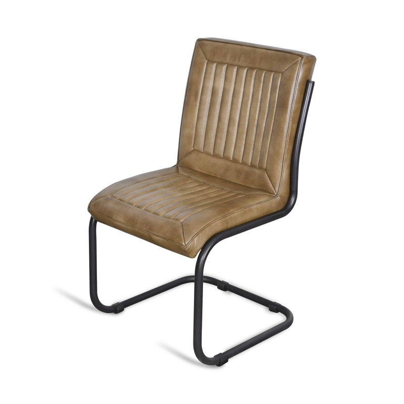Auterson 18.9 cm H Upholstered Leather Accent, Tan