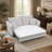Gray Chenille Sleeper Sectional Sofa w/ Storage & 2 Toss Pillows