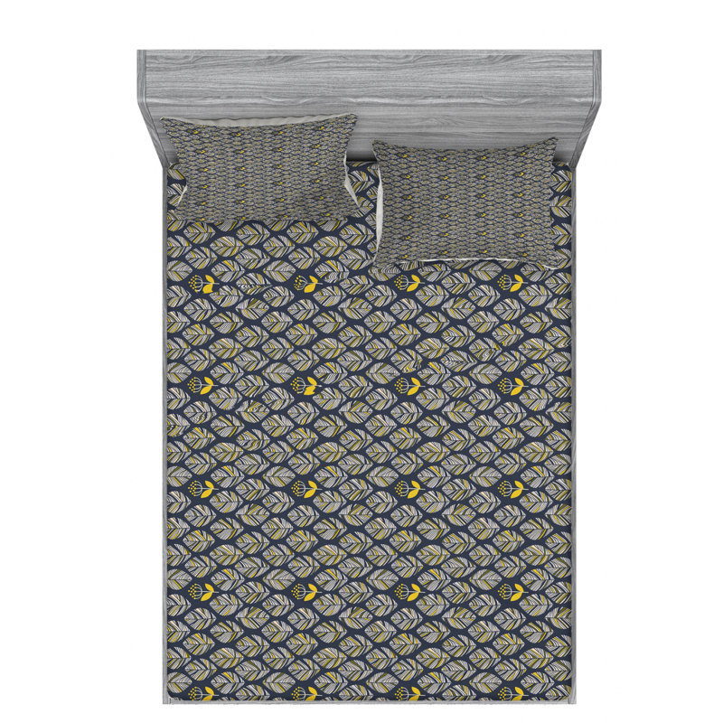 Scandinavian Microfiber Sheet Set, Queen Sheet Set with Fitted Sheet