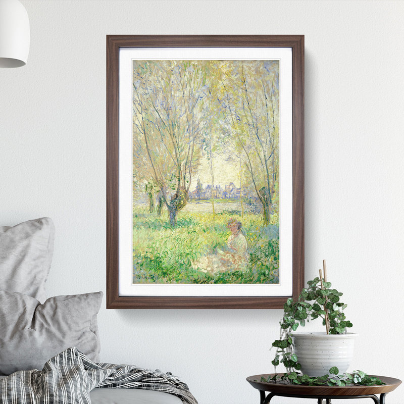 Woman Under the Willows by Claude Monet - Framed Print, Walnut Framed, 48cm H x 36cm W x 2cm D