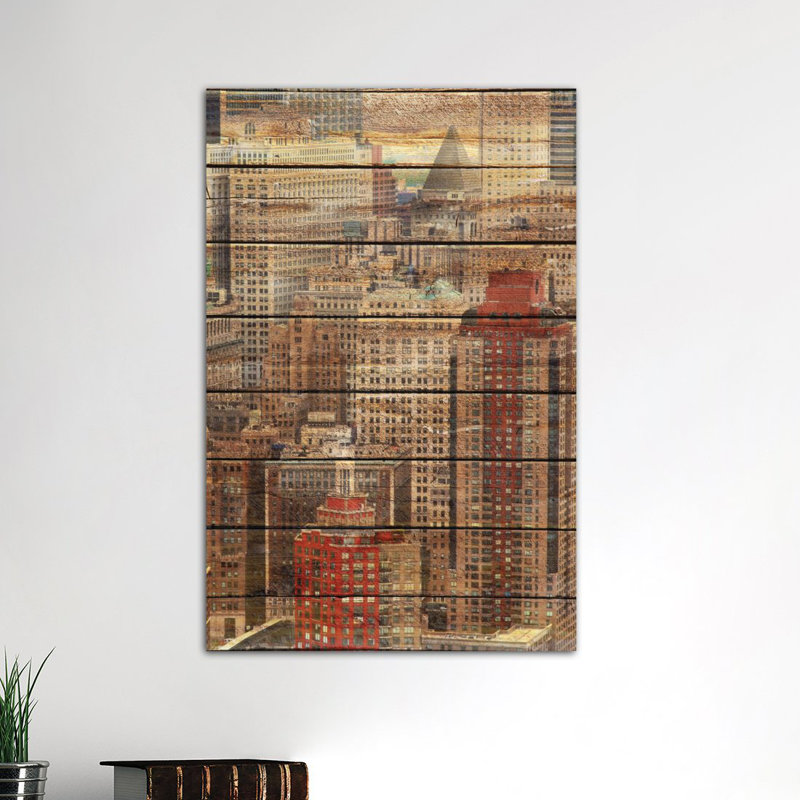 «Downtown New York», impression sur toile tendue, H 40 po x l 26 po x P 1,5 po, Toile tendue, Pas de tapis