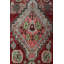 Tapis unique rouge-bourgogne / mousse des années 30 de 4 pi 7 po x 9 pi 7 po Karabagh