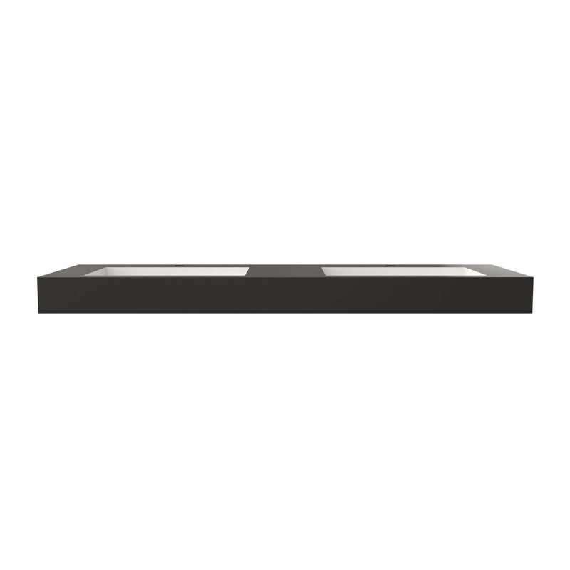 Stone Resin Solid Surface Bathroom Vanity Basin Sink, Matte Black
