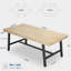 Table de salle à manger 70,87 "industrielle pour 6-8 - dessus en bois rustique avec structure en métal robuste, Burlywood