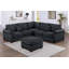 Ensemble de conversation modulaire 4 pièces avec repose-pieds de coin assorti et repose-pieds à accoudoir droit et gauche en velours côtelé revêtu de velours noir-1234220944