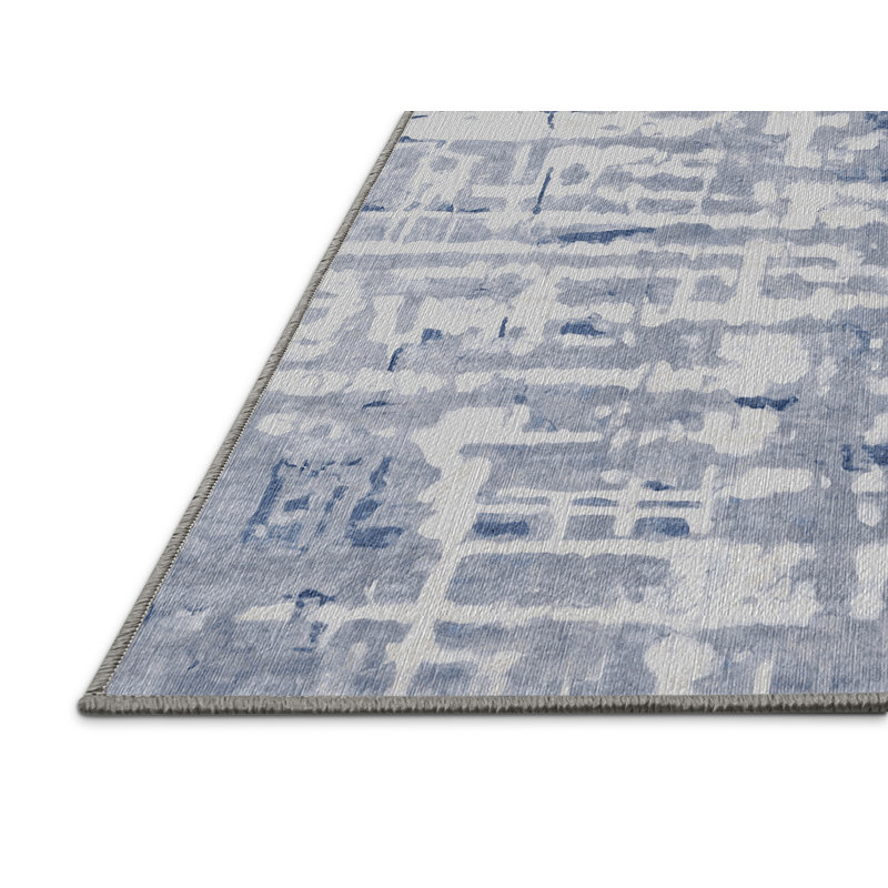 Machine Washable Gray Area Rug, Rectangle 5' x 7'